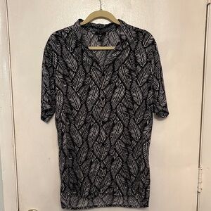 New Look Monochrome Leaf Print Shirt